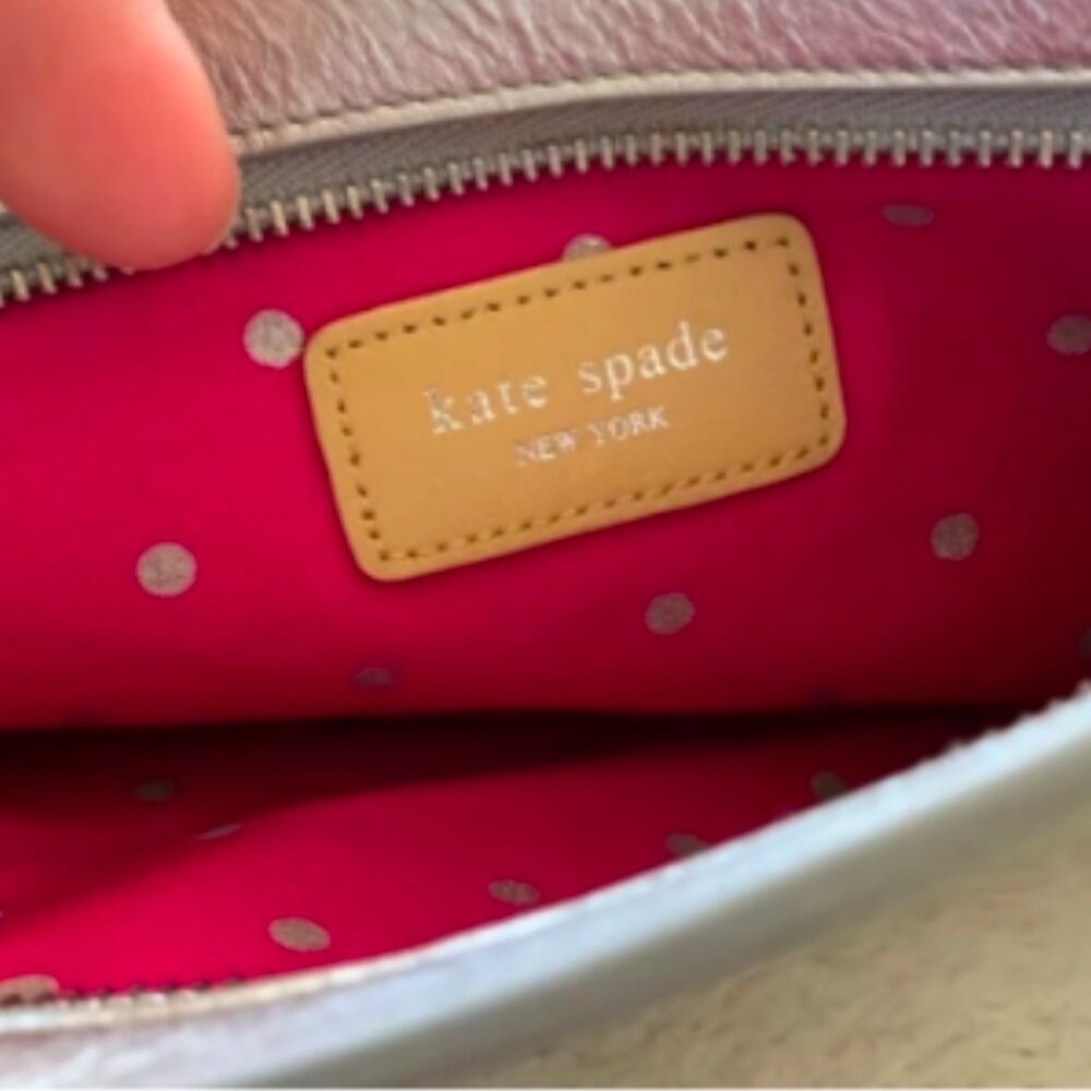 KATE SPADE Metallic Gold Soft Leather Zipper Cosmetic Case - Picture 13 of 13